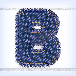 Jeans letter B - vector clip art