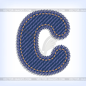 Jeans letter C - vector clipart / vector image