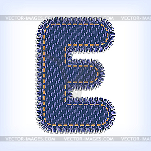 Jeans letter E - vector image