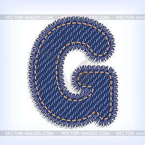 Jeans letter G - vector clip art