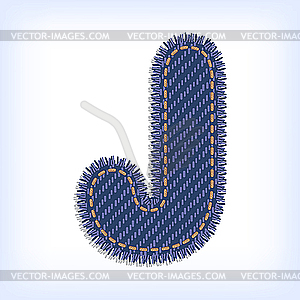 Jeans letter J - vector image