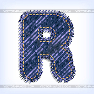 Jeans letter R - vector clipart