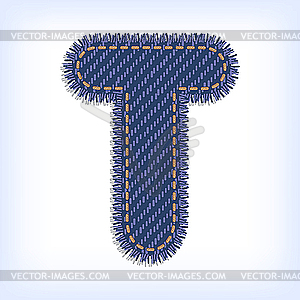 Jeans letter T - vector clip art