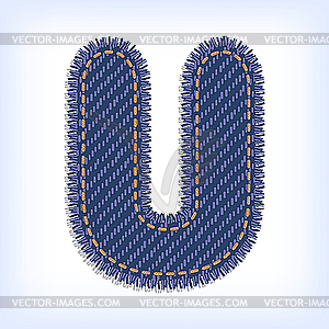 Jeans letter U - vector image