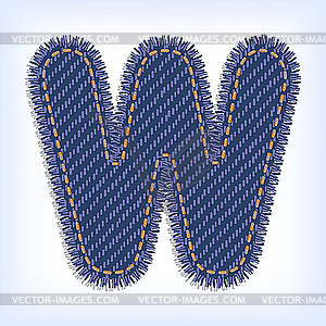 Jeans letter W - vector image