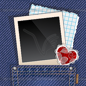 Jeans pocket with photo - vector clipart