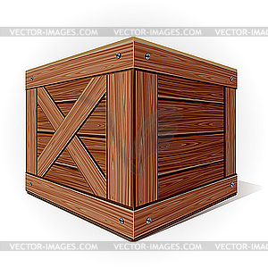 Old wooden box - vector image