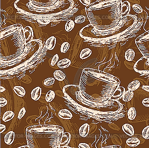 Coffee seamless pattern - vector clip art