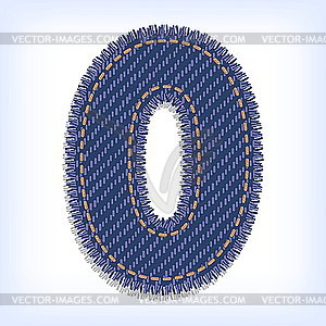 Jeans digit zero - vector image