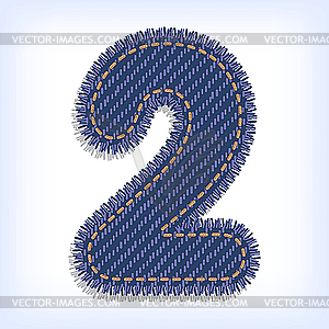 Jeans digit two - vector clipart