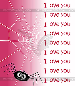 Web in the form of heart and spider - vector clip art