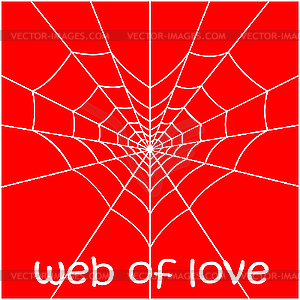 Web in the form of heart - vector image