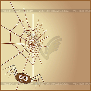 Web in the form of heart and spider - vector clipart