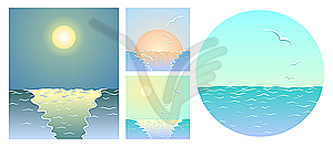 Sea backgrounds - vector clip art