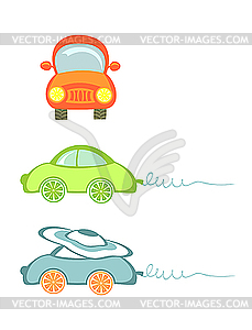 A set of little cars. - vector image