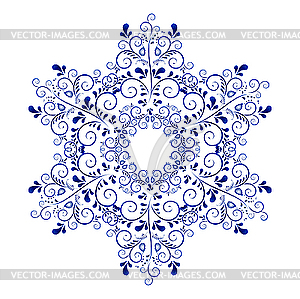 Russian ornaments. New Year`s snowflake - vector clipart