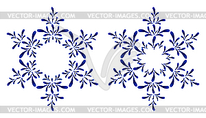 Russian ornaments. New Year`s snowflake - vector clip art