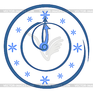 Round hours with arrows - vector clipart