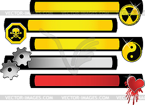 Banners with symbols - vector image