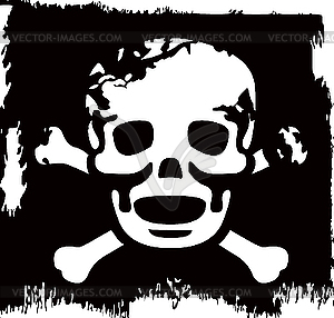 Grunge skull - royalty-free vector clipart