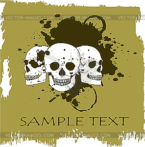 Grunge skull - vector clipart / vector image