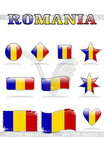 Румыния флаги кнопку - клипарт в векторе / векторное изображение