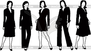 Sillhouettes collection of woman - vector image