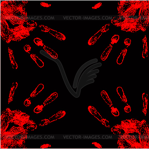 Blood hand background - vector clip art