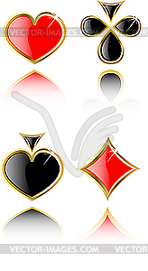 Set of play card suits - royalty-free vector clipart