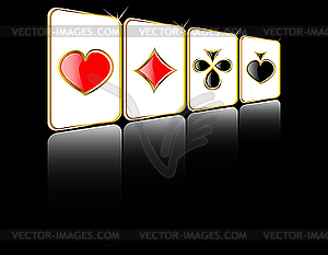 Set of play card suits - vector image