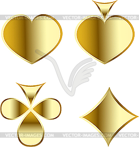 Set of play card suits - color vector clipart