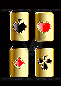 Set of play card suits - vector clipart