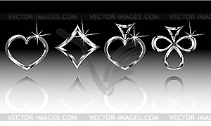 Play card suits set - vector image