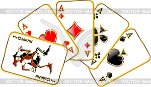 Joker and aces - vector clipart / vector image