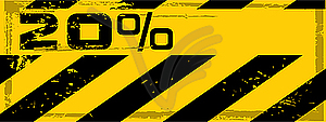 Grunge danger percent banner - stock vector clipart
