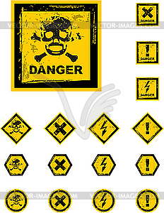 Danger grunge buttons - vector clipart / vector image