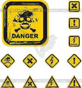 Danger grunge buttons - vector image