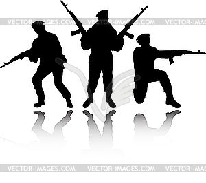 Soldiers silhouettes - vector clipart