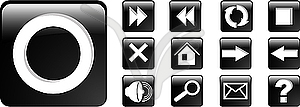 Set black web icon - vector clip art