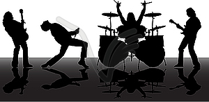 Musicans silhouettes set - vector clip art