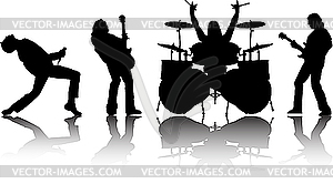 Musicans silhouettes set - vector clipart