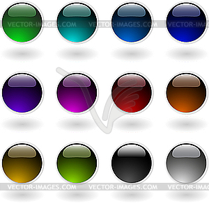 Color circle button - vector clipart