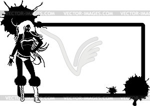 Beautiful girl - vector clip art