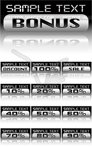 Vecror metal percent banner - vector clipart / vector image