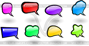 Color shiny speech bubbles set - vector clipart