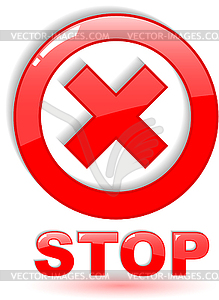 Red stop symbol - vector clipart