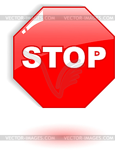 Red stop symbol - vector clip art