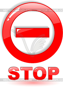 Red stop symbol - color vector clipart