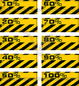 Grunge danger percent banner - vector clip art