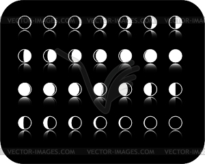 Moon phase icon set - vector clipart